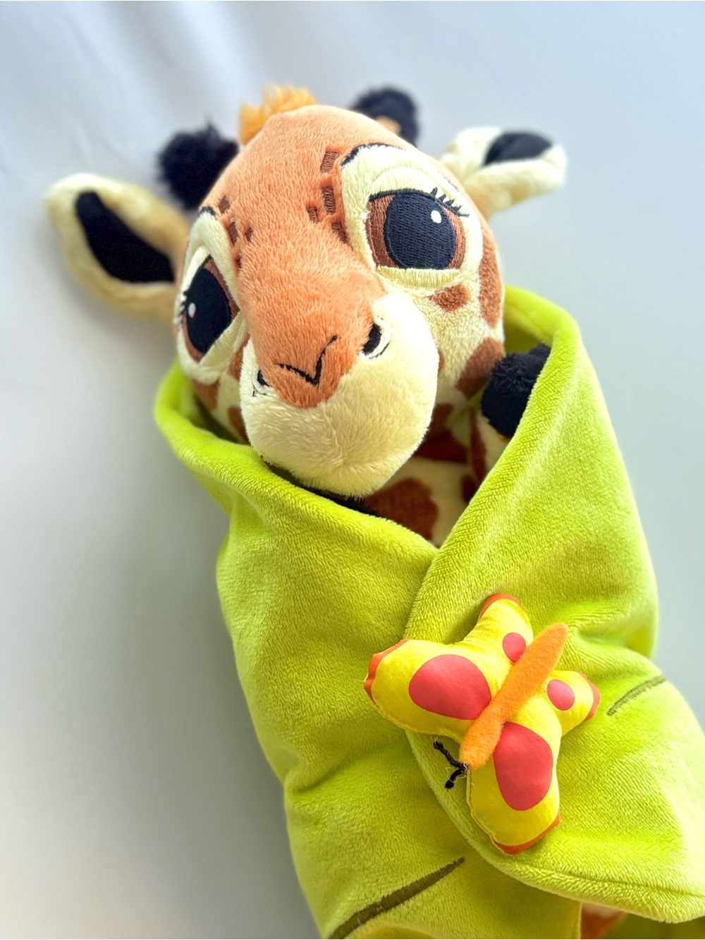 Disney Parks Baby Giraffe Plush Leaf Swaddle Blanket 13” Animal Kingdom Stuffed